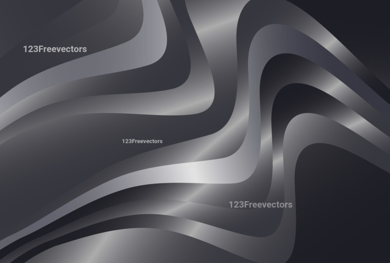 Abstract Dark Grey Gradient Wave Background Vector Illustration