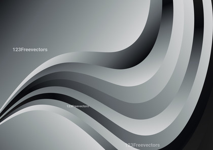 Abstract Wavy Black and Grey Gradient Background Design
