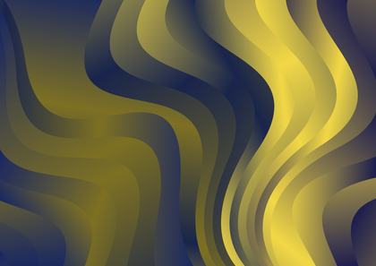 Abstract Wavy Blue and Gold Gradient Background Vector Graphic