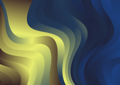 Wavy Blue and Gold Gradient Background
