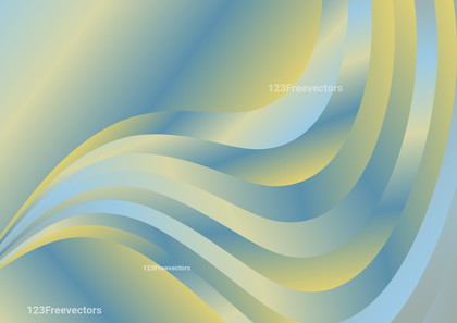 Abstract Blue and Gold Gradient Wave Background