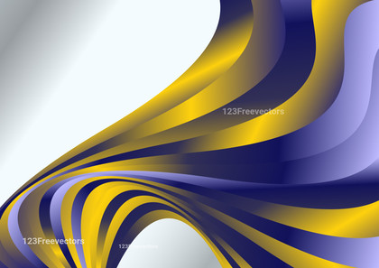 Abstract Wavy Blue and Gold Gradient Background