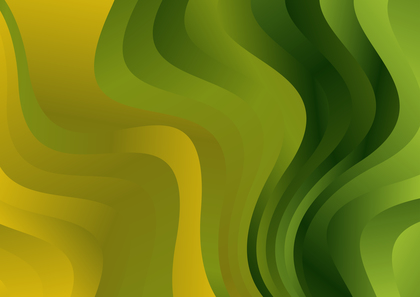Green and Gold Gradient Wave Background