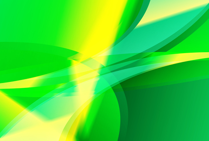 Abstract Wavy Green and Yellow Gradient Background Vector Graphic