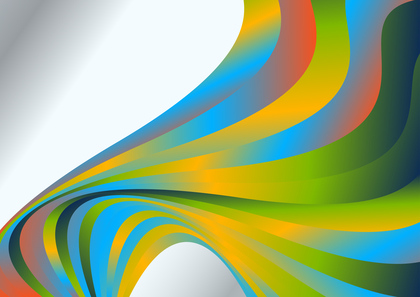 Abstract Wavy Blue Green and Orange Gradient Background Vector Illustration