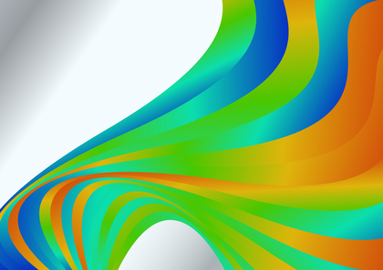 Abstract Blue Green and Orange Gradient Wave Background
