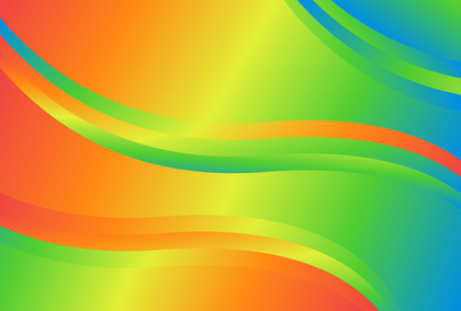 Blue Green and Orange Gradient Wave Background Illustration