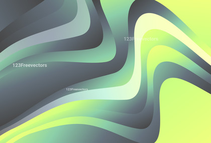 Abstract Grey Green and Yellow Gradient Wave Background