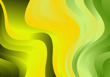 Abstract Orange Yellow and Green Gradient Wavy Background