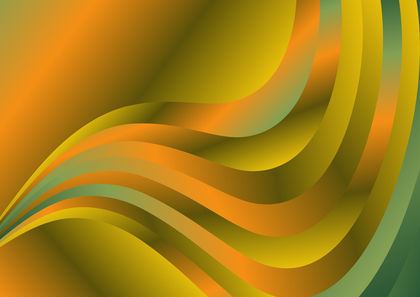 Abstract Orange Yellow and Green Gradient Wavy Background Vector Image