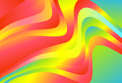 Pink Green and Yellow Gradient Wavy Background