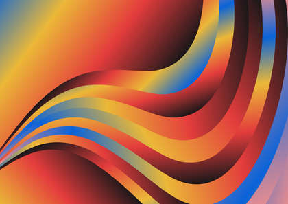 Abstract Red Orange and Blue Gradient Wave Background