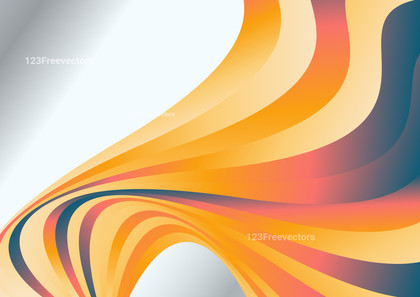 Abstract Wavy Red Orange and Blue Gradient Background Illustration