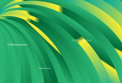Green and Yellow Curved Stripes Background