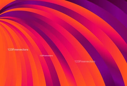 Abstract Pink and Orange Curved Stripes Gradient Background Vector Image