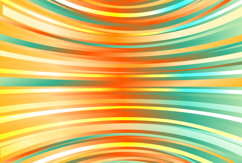 Blue Orange and White Abstract Gradient Curved Stripes Background