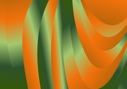 Abstract Orange and Green Gradient Curved Background