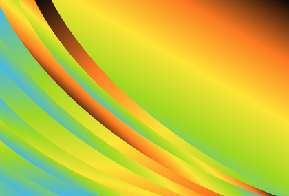 Blue Green and Orange Abstract Gradient Curve Background Vector