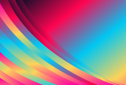 Pink Blue and Orange Abstract Gradient Curved Background Vector