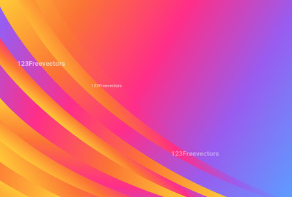 Abstract Pink Blue and Orange Gradient Curved Background Vector Illustration