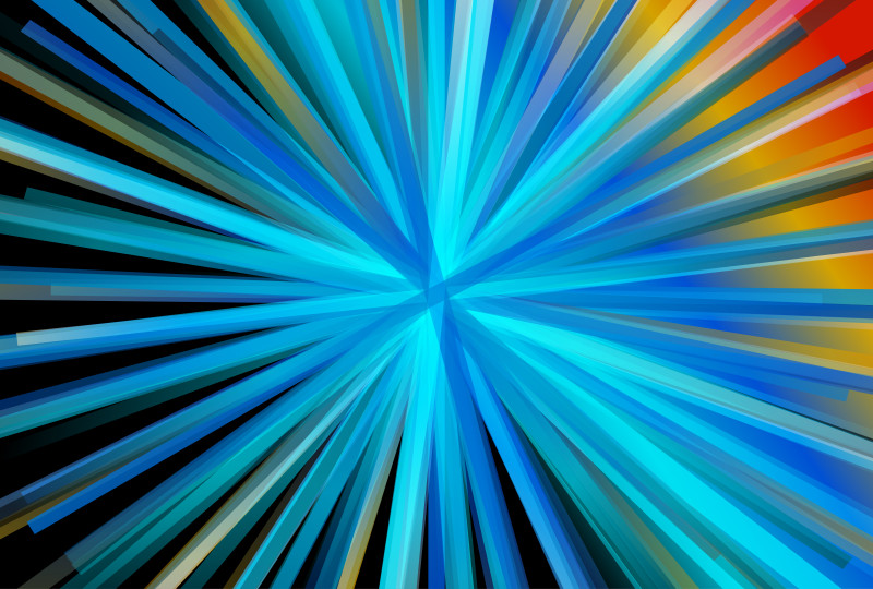 Blue and Orange Radial Stripes Background