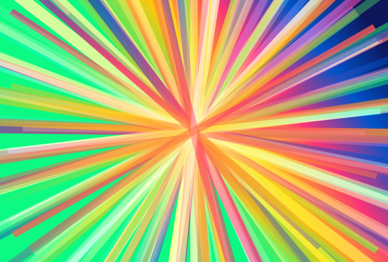 Blue Green and Orange Sunburst Background Vector Eps