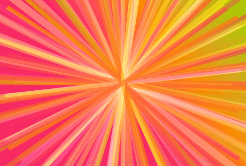 Abstract Green Orange and Pink Sunburst Background