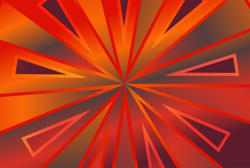 Red and Orange Gradient Sunburst Background Vector Illustration