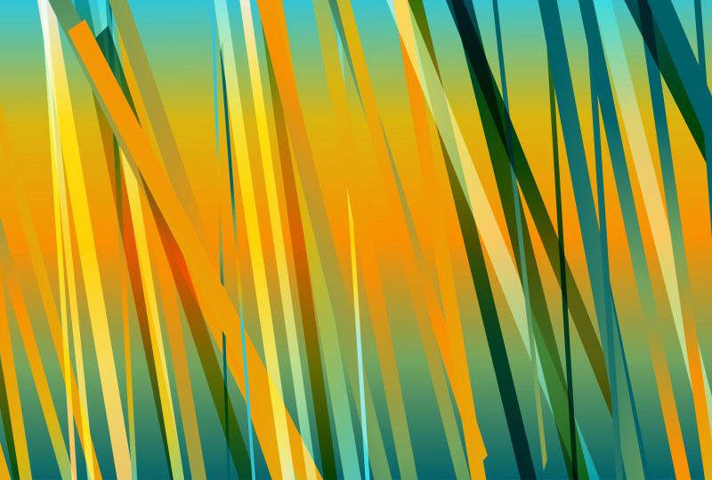 Blue and Orange Gradient Random Diagonal Lines and Stripes Background