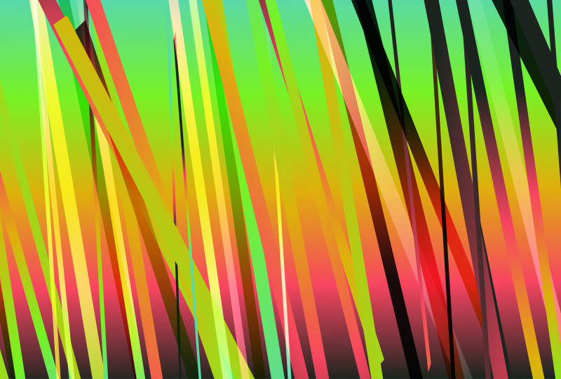 Abstract Green Orange and Pink Gradient Random Diagonal Lines and Stripes Background