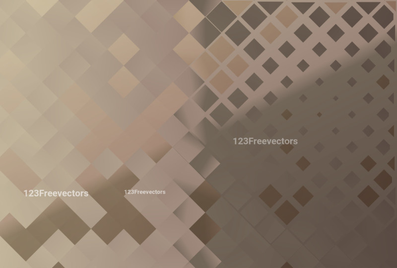 Brown Gradient Square Pixel Mosaic Background Vector Graphic