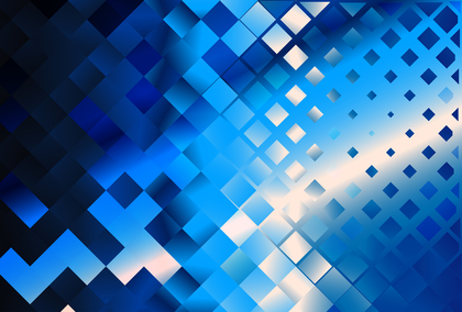 Blue Black and White Gradient Square Pixel Mosaic Background