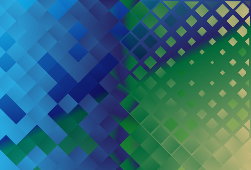 Blue and Green Gradient Square Mosaic Tile Background
