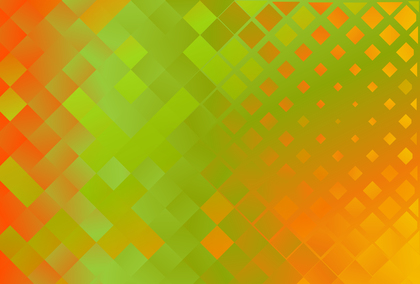 Orange and Green Gradient Square Mosaic Background Vector Art