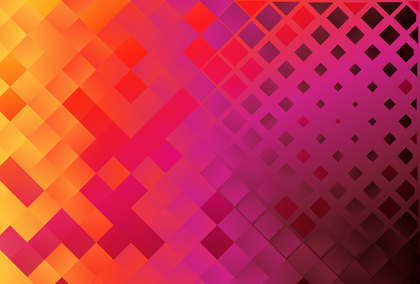Orange Pink and Red Gradient Square Pixel Mosaic Background Design