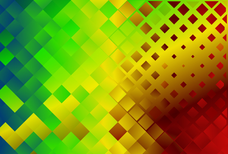 Abstract Red Green and Orange Gradient Rectangle Mosaic Background