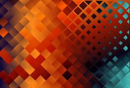 Red Orange and Blue Gradient Square Mosaic Tile Background