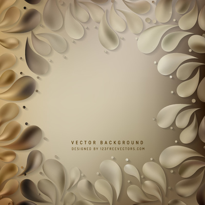 Abstract Beige Floral Drops Background