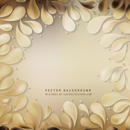 Abstract Beige Decorative Floral Drops Background