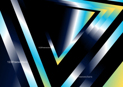 Abstract Geometric Shapes Blue Yellow and Black Gradient Background
