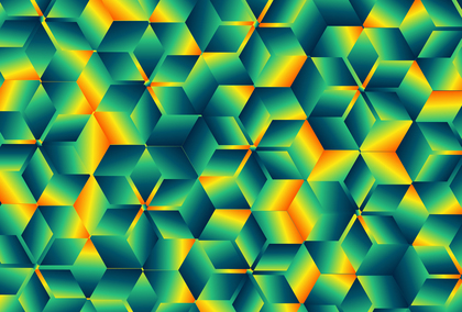 Geometric Shapes Blue Yellow and Orange Gradient Background Design