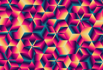 Geometric Shapes Pink Blue and Orange Gradient Background