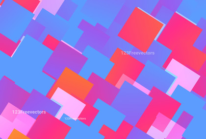 Pink Blue and Orange Squares Abstract Background Illustration