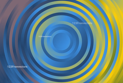 Blue and Yellow Gradient Concentric Circles Background Design