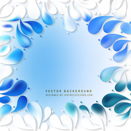 Abstract Light Blue Decorative Floral Drops Background