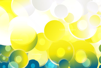 Abstract Blue Yellow and White Gradient Circles Background Vector Eps