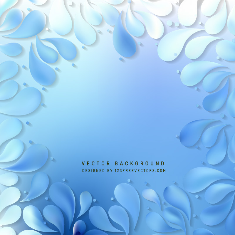 Light Blue Floral Drops Background