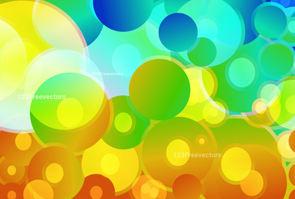 Abstract Blue Green and Orange Gradient Random Circles Background