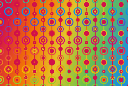 Green Orange and Pink Gradient Circles Background