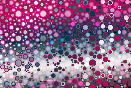 Abstract Pink Blue and Grey Gradient Random Circles Background Vector Illustration